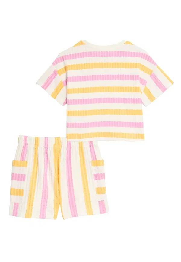 Комплект пижамы из хлопка Unisex set, Marks & Spencer, Pink Mix, розовый — фото 2