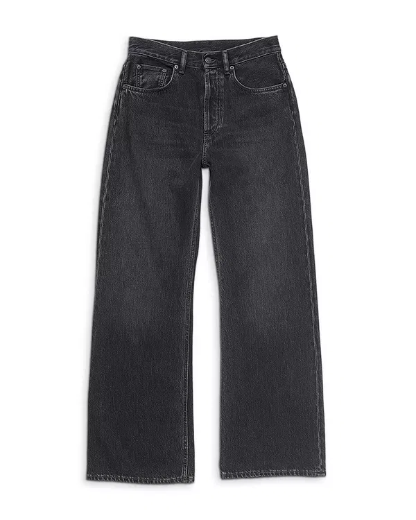 Женские джинсы с широкими штанинами 2021F Mid Rise Wide Leg Jeans Acne Studios, черный