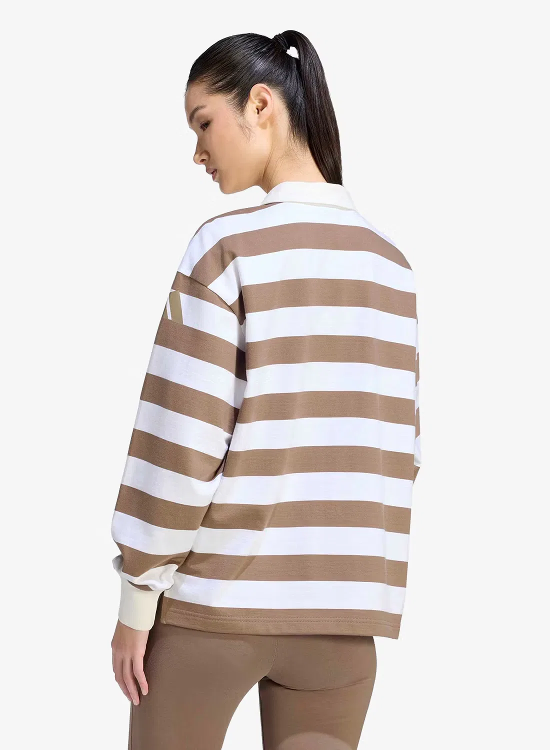 Поло свободного кроя Essential Contemporary French Terry Adidas, хаки — фото 2