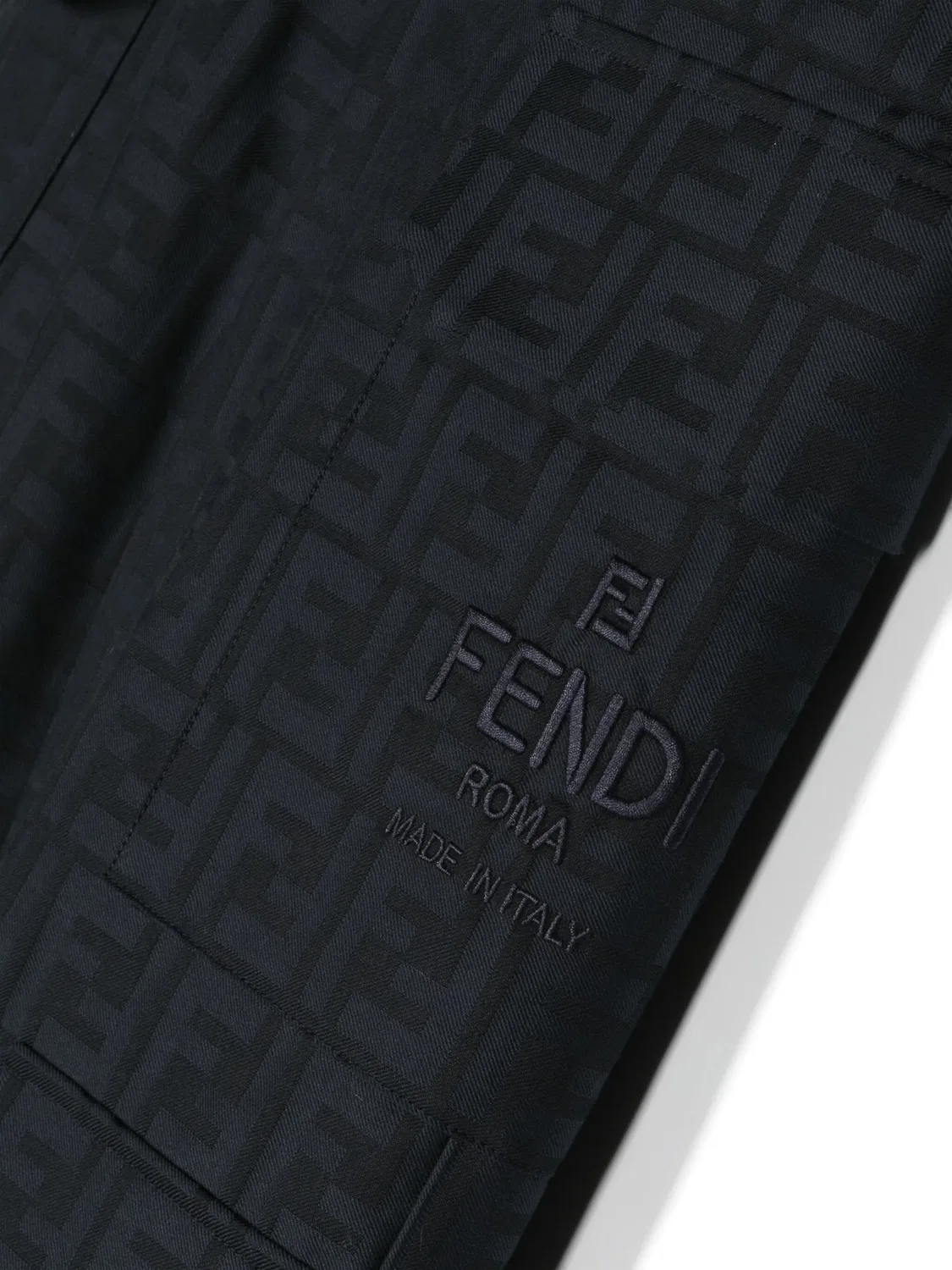 Брюки с логотипом FF средней талии FENDI, темно-синий — фото 2