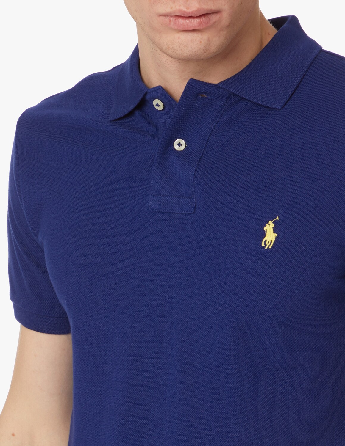 Рубашка-поло узкого кроя с короткими рукавами Ralph Lauren, синий — фото 4