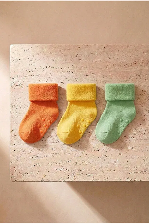 Детские носки-следки с принтом Basics Katia&Bony, Yellow - Mint - Orange