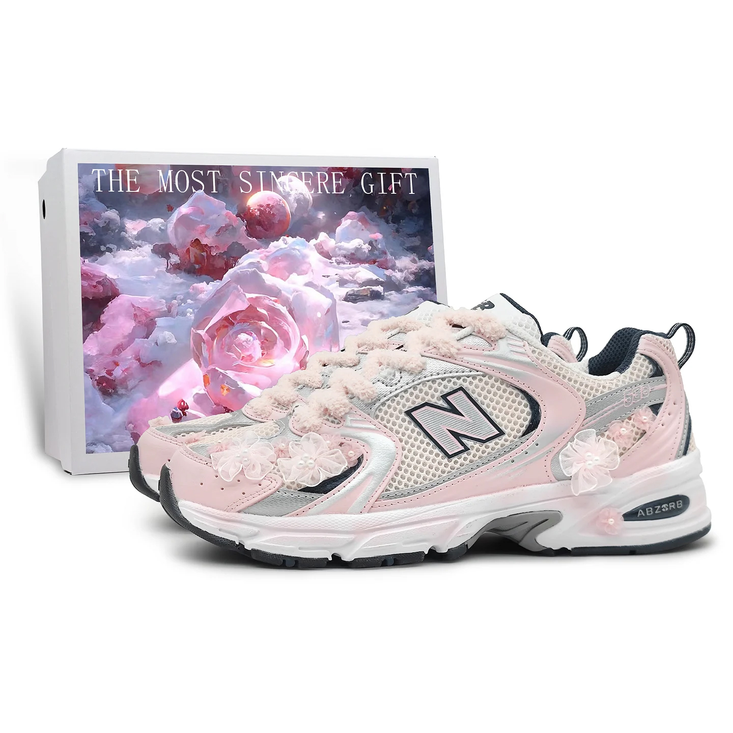 

Кроссовки New Balance 530, серый/белый/розовый