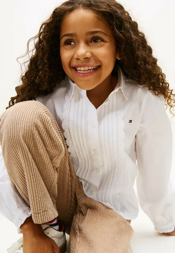 Блузка хлопковая Button-down blouse Tommy Hilfiger, white, белый — фото 4