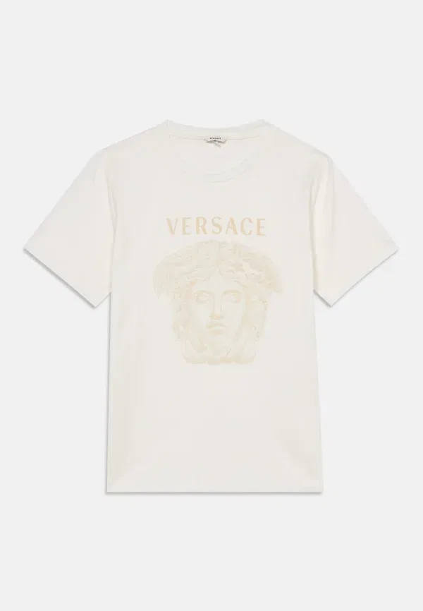Футболка унисекс с принтом Медузы в виде контура Versace, белый