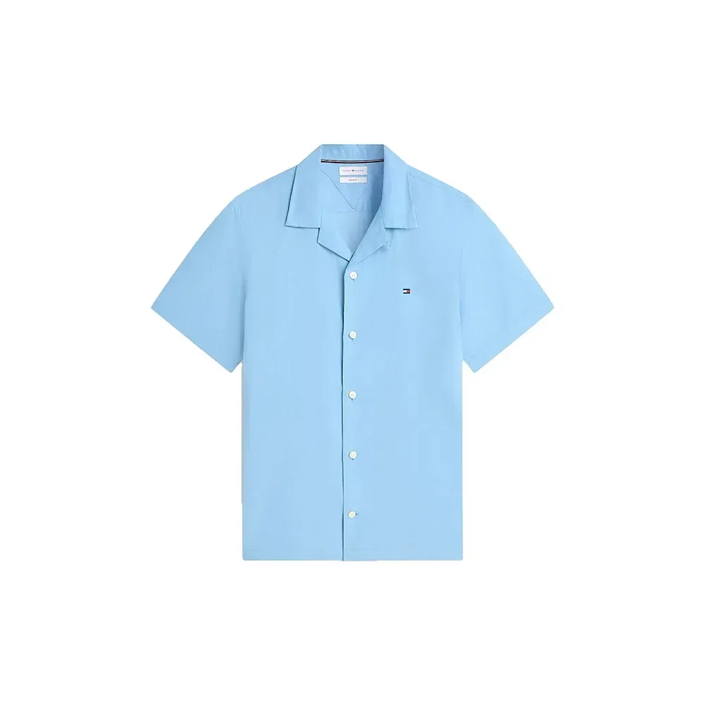 Мужская рубашка с коротким рукавом из льна Tommy hilfiger, Blue — фото 3