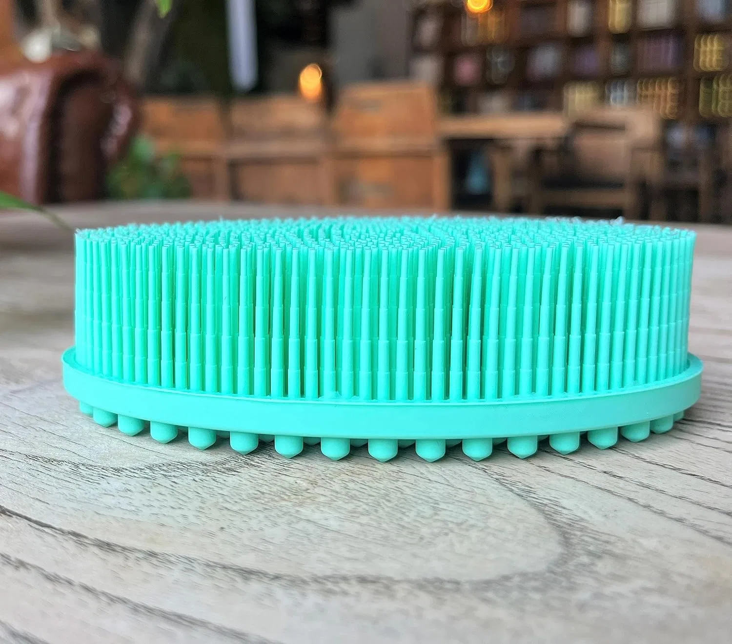 Сенсорная щетка для душа, Silicone Body Scrubber, penepico, Oval Teal — фото 4