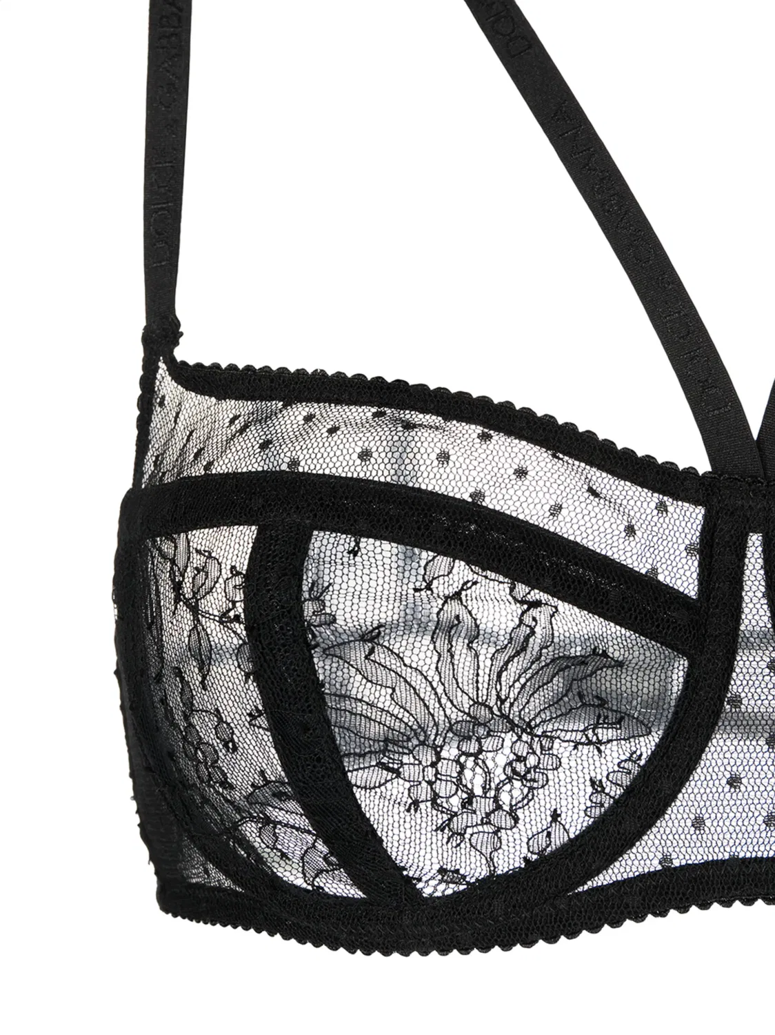 Бра с Цветочной Кружевной Балконетой Dolce & Gabbana, черный — фото 2