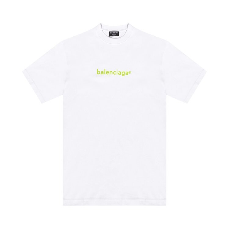 

Футболка Balenciaga T-Shirt 'White/Lime', белый