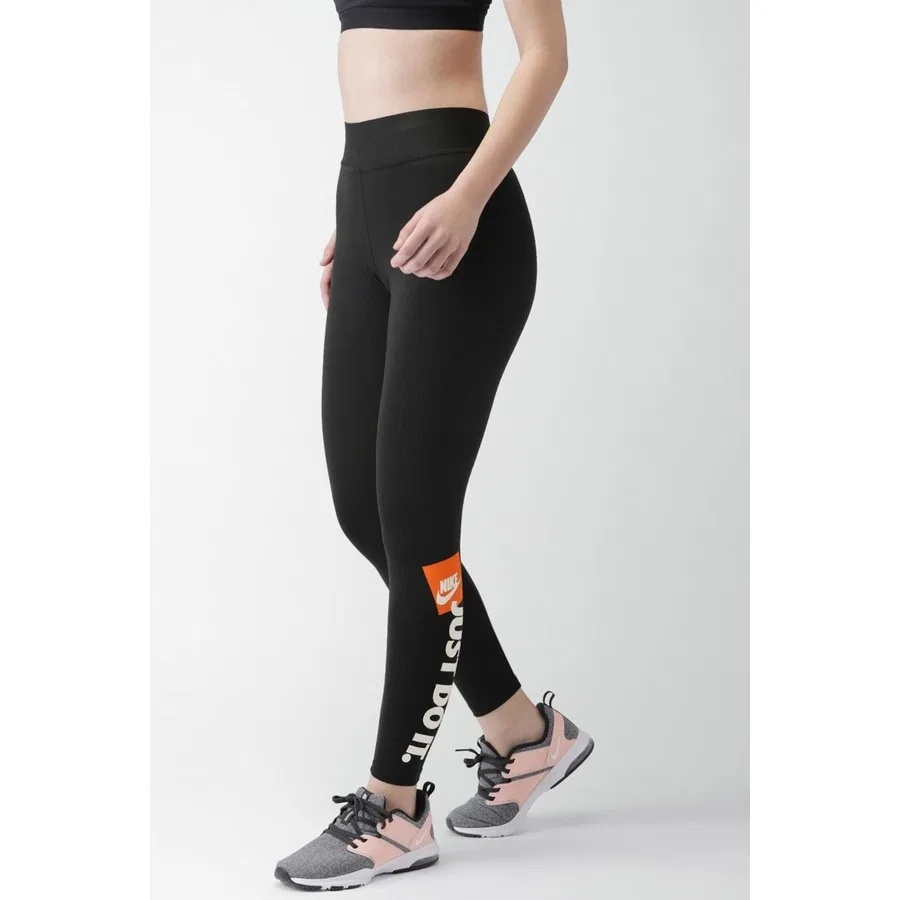 Женские леггинсы для тренировок с эластичным поясом Just Do It Nike, Черный