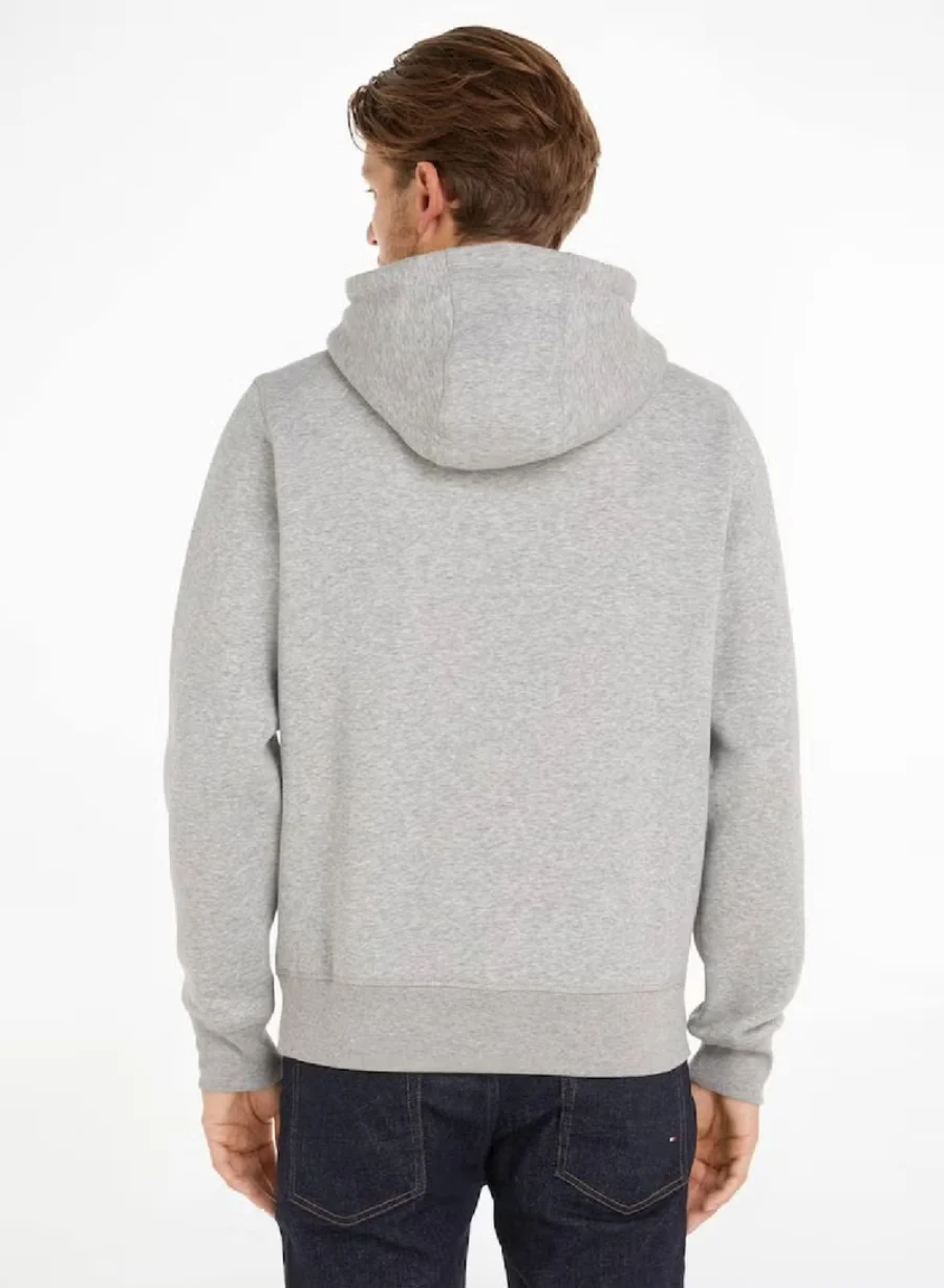 Худи Tommy Hilfiger Logo Flex Fleece, серый — фото 3