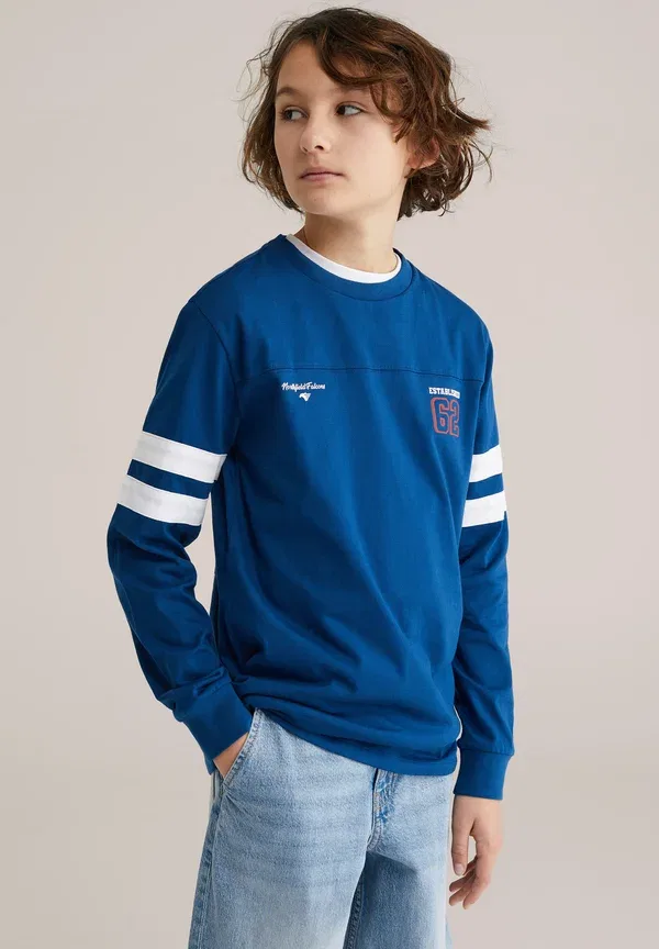 Топ с длинными рукавами We Fashion, темно-синий