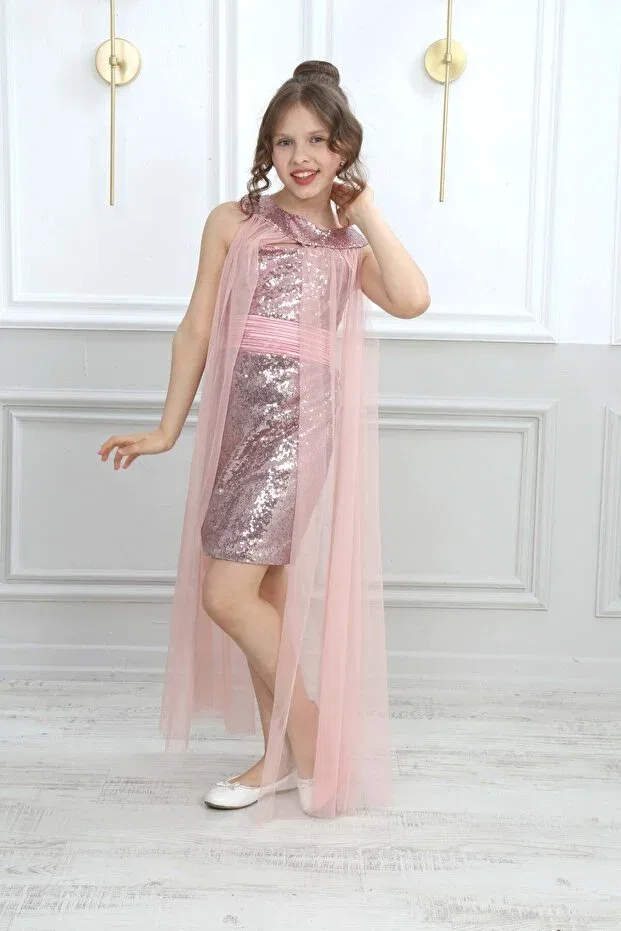 Детское платье для девочек с пайетками Joui Co, Candy Pink