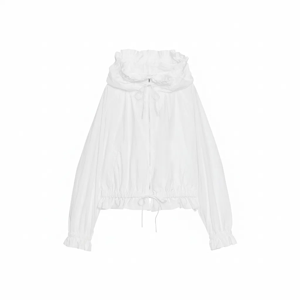 Женская куртка с капюшоном, White, ZARA