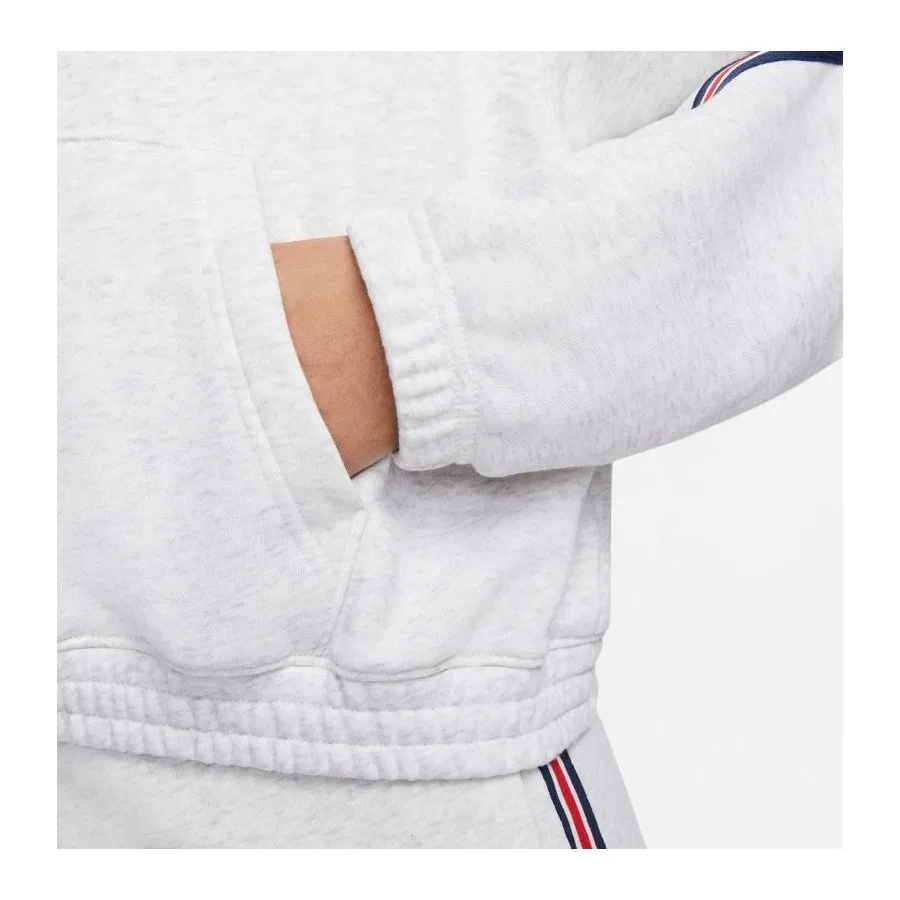 Женский худи с капюшоном из футера Jordan Paris Saint-Germain Fleece Hoodie Nike, Серый — фото 3