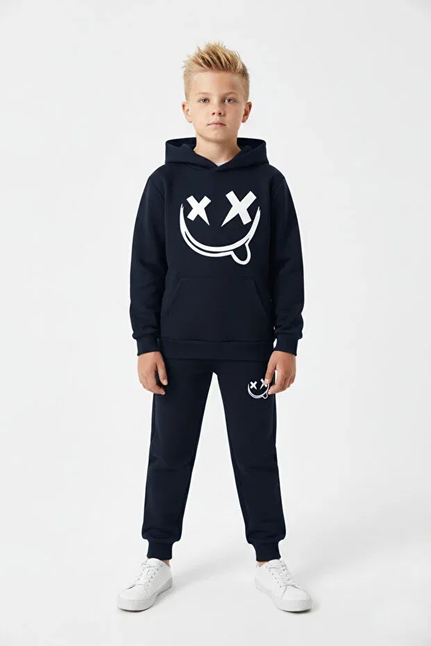 Детский спортивный костюм с принтом Emoji Fyk Kids, Navy Blue — фото 2