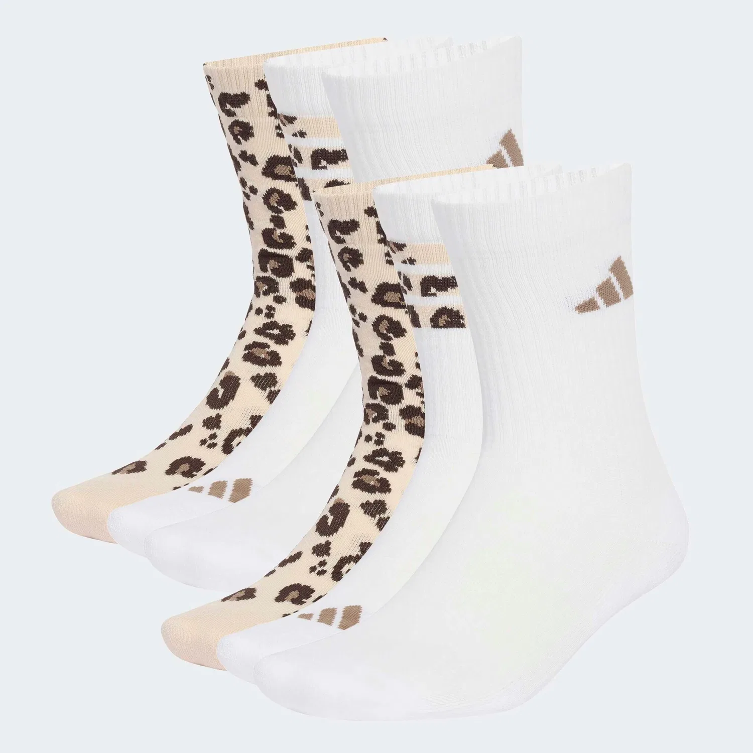 Женские носки с леопардовым принтом Leo Sock 3PP Adidas Performance, Crystal Linen/Khaki Six/Dark Brown