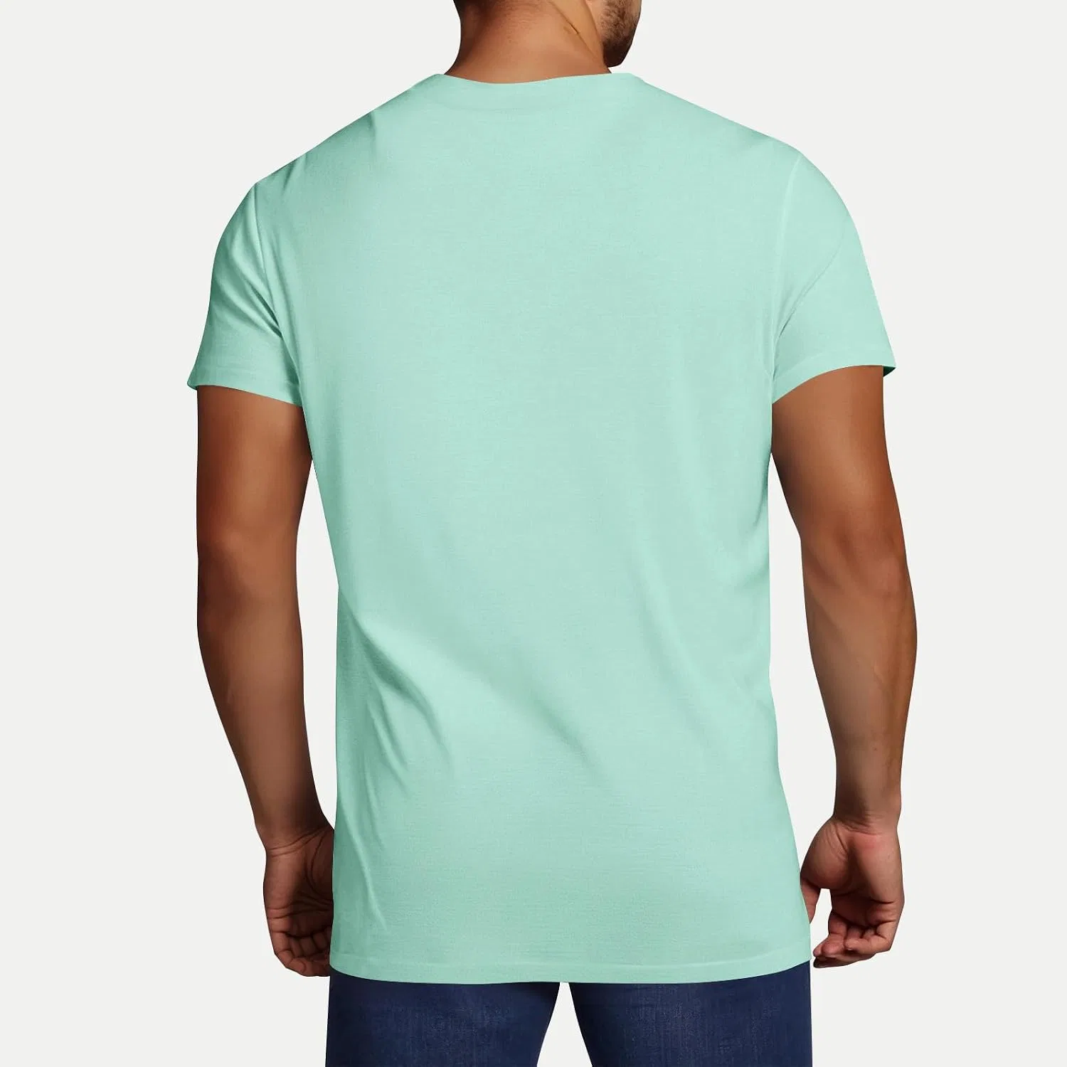 Мужская футболка для фитнеса с влагоотводящей тканью NoxwB, Mint Green — фото 3