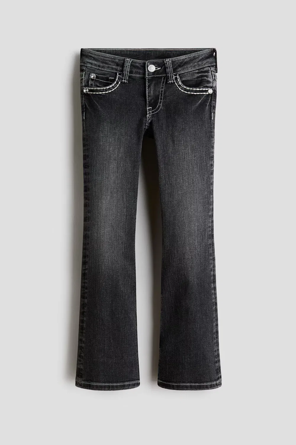 Узкие джинсы-клеш с низкой посадкой H&M, Denimschwarz