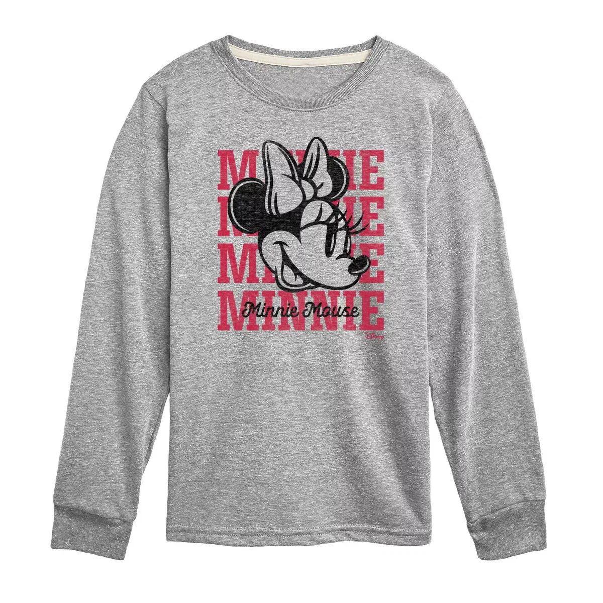 Детская футболка с длинным рукавом с принтом Minnie Minnie Minnie Mouse Disney, Athletic Heather