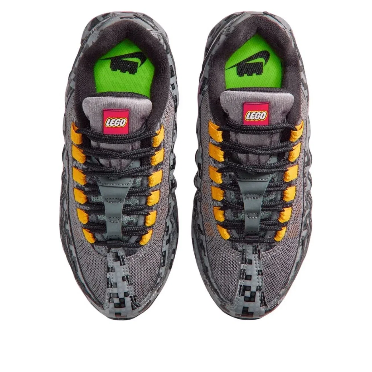 Детские кроссовки с шнуровкой Nike x LEGO Air Max 95, серый — фото 3