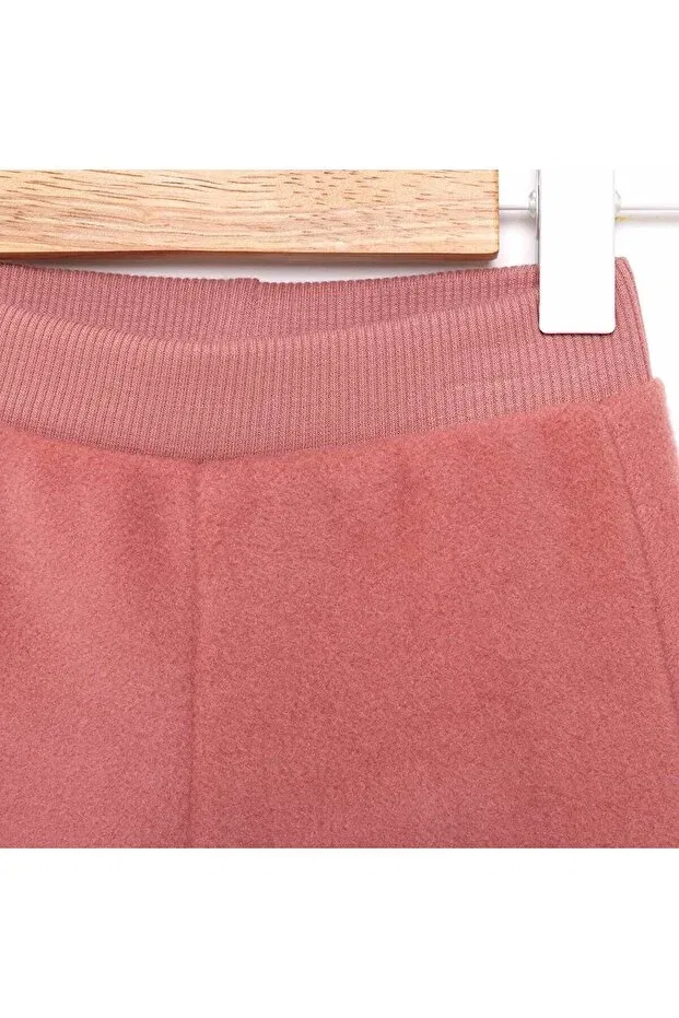 Детские штаны для девочек из флиса с эластичной манжетой Hellobaby Ebebek Hello Baby, Dried Rose — фото 3