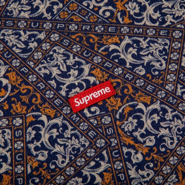 Футболка Supreme Small Box Tee 'Navy Floral Cards', разноцветный — фото 3