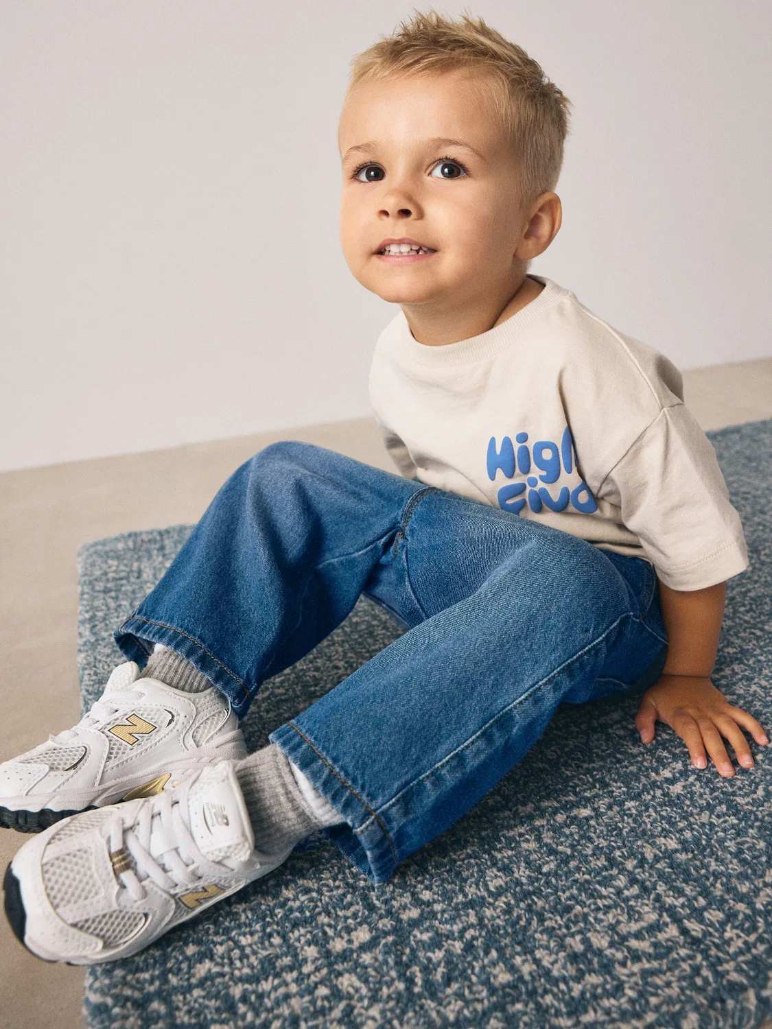 Джинсы свободного кроя Mid Blue Denim Next, голубой — фото 2