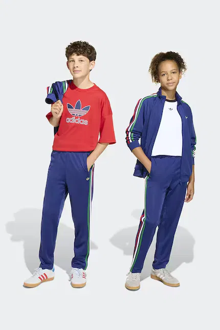 Спортивные штаны детские из гладкого трикотажа Adidas Originals, синий