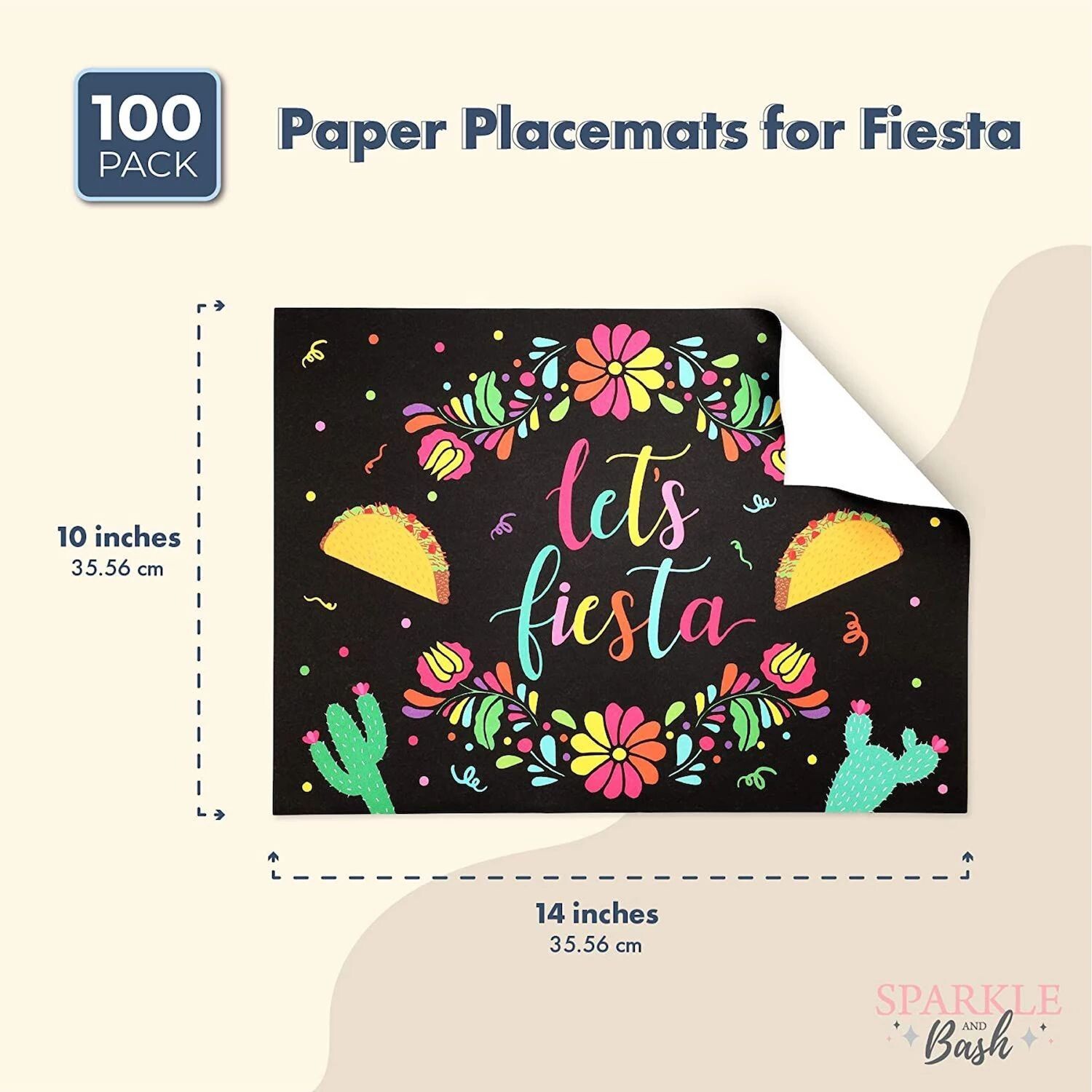 

Салфетки для праздника Синко де Майо, украшения стола Let's Fiesta (10 x 14 дюймов, 100 шт. в упаковке)