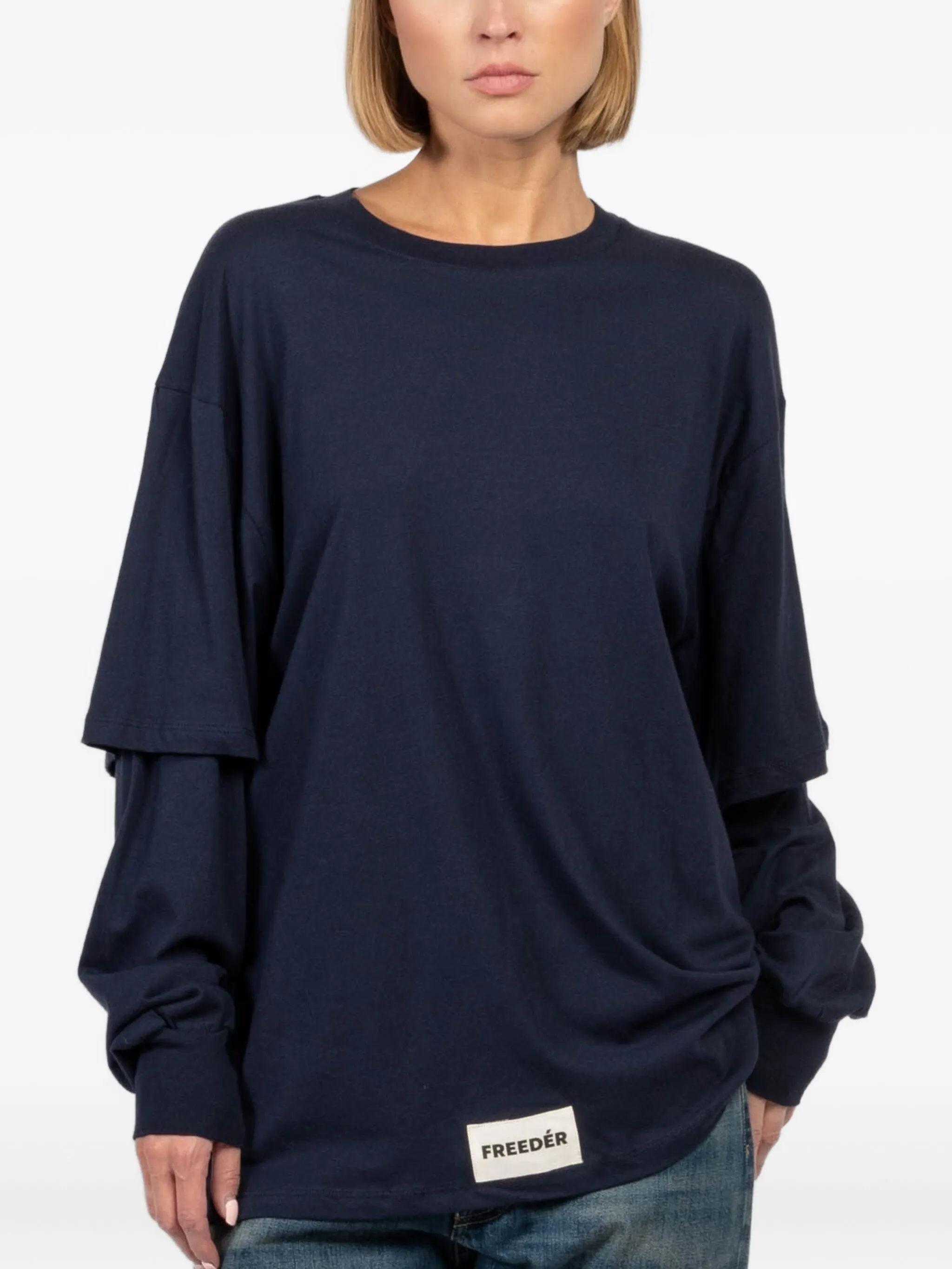 

Двухслойный топ с длинными рукавами Freedér, синий