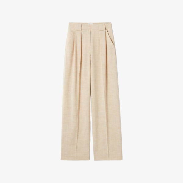 

Широкие брюки с защипами из ткани Claudie Pierlot, бежевый