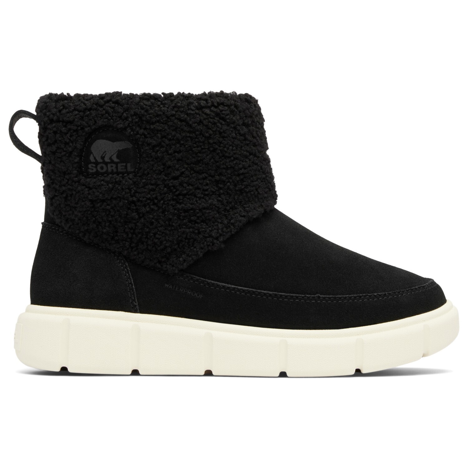 Женские ботинки Sorel Explorer III Slip-On Cozy на плоской подошве, черный/белый