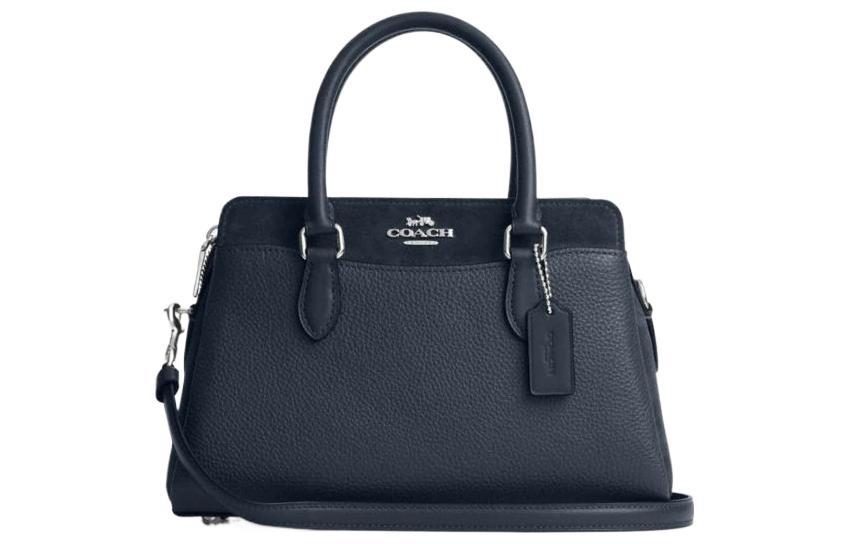 

COACH Кожаная сумка-шоппер с текстурой на одном плече женская синяя