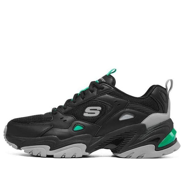 

Кроссовки stamina v2 'black charcoal green' Skechers, черный