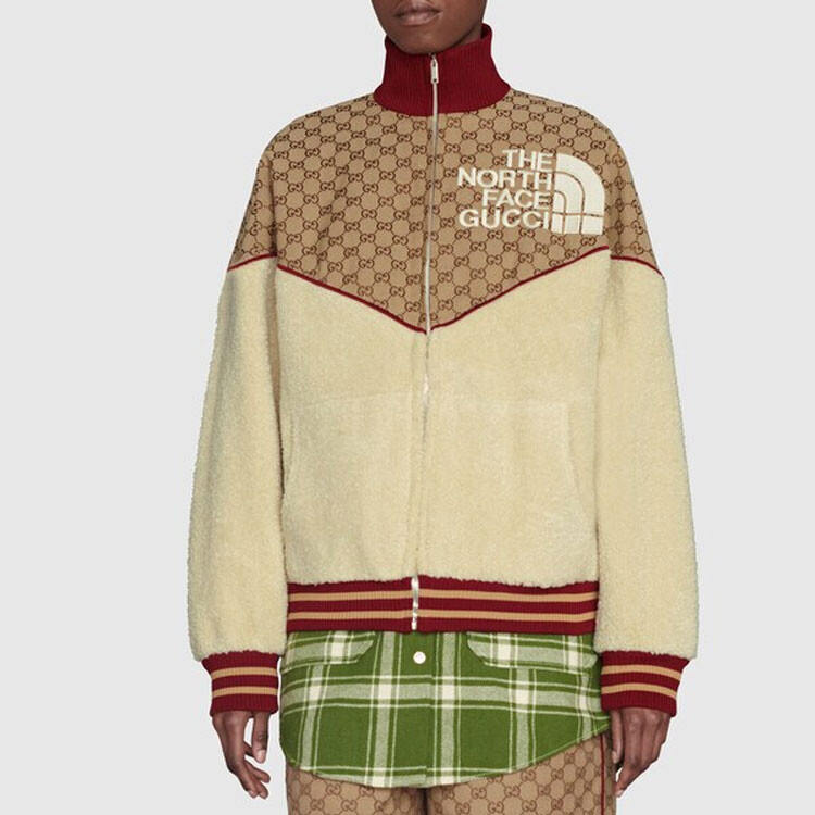Куртка унисекс North Face X Gucci, хаки — фото 4