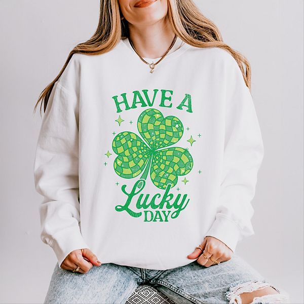 

Have a lucky day disco distressed - женский легкий свитшот с эффектом поношенности Simply Sage Market, White, Белый, Have a lucky day disco distressed - женский легкий свитшот с эффектом поношенности Simply Sage Market, White
