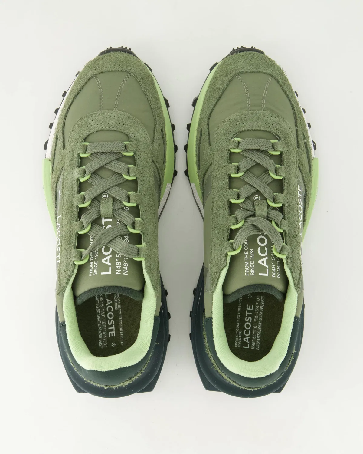 Кроссовки низкие из замши и текстиля Lacoste, зеленый — фото 4