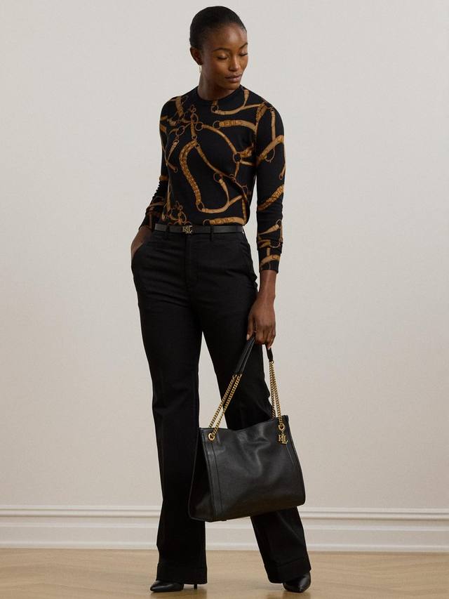 

Джемпер Lauren Shavonne с принтом под ремень Ralph Lauren, Black/Tan