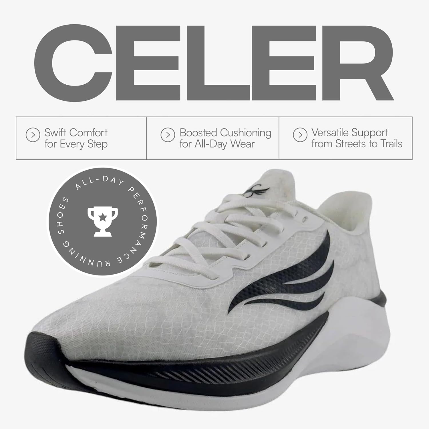 Легкие беговые кроссовки Swift Running Celer для мужчин, комфортные кроссовки для ходьбы, ежедневных пробежек и носки в течение всего дня S Swift Running Fly Free — фото 2