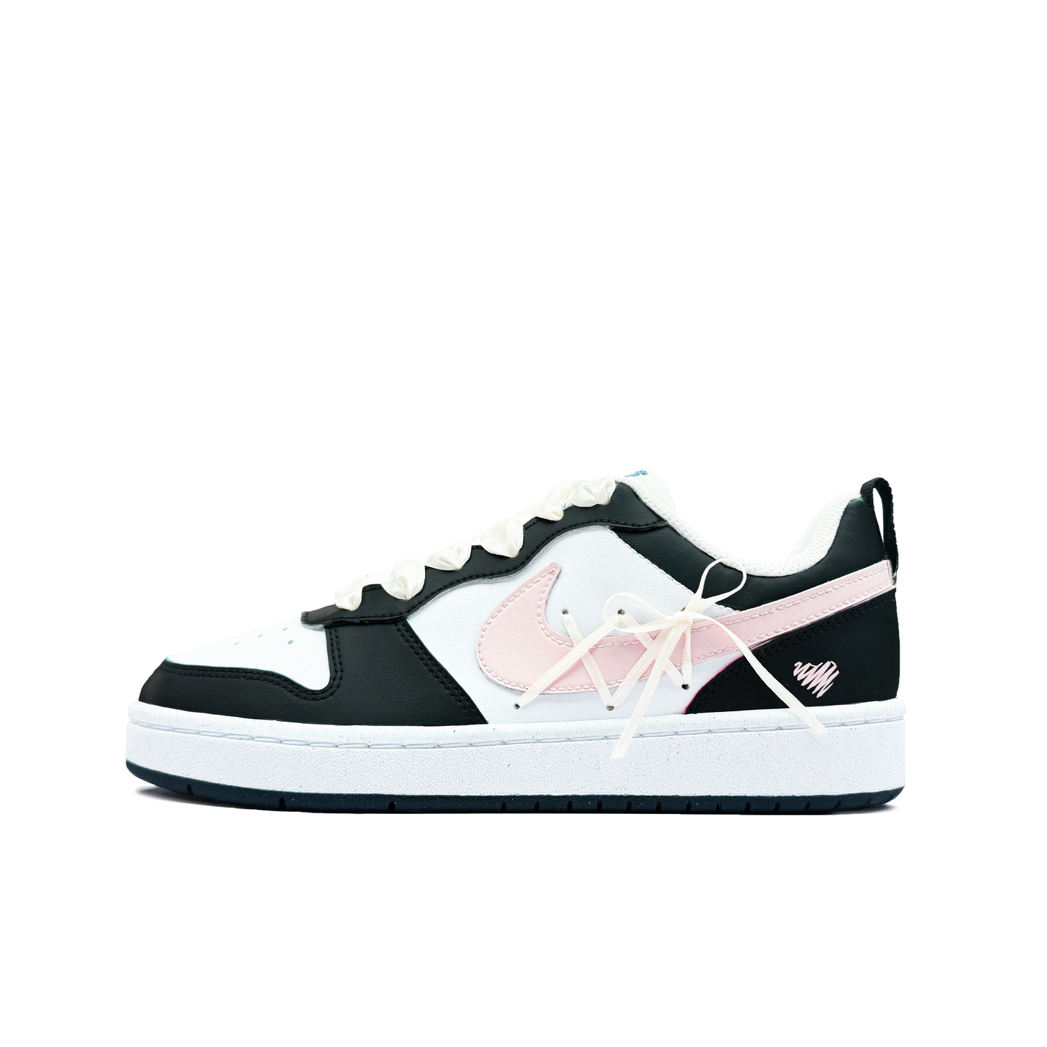 

Nike Court Borough Monet Garden низкие детские скейтбординг кроссовки black pink kids'
