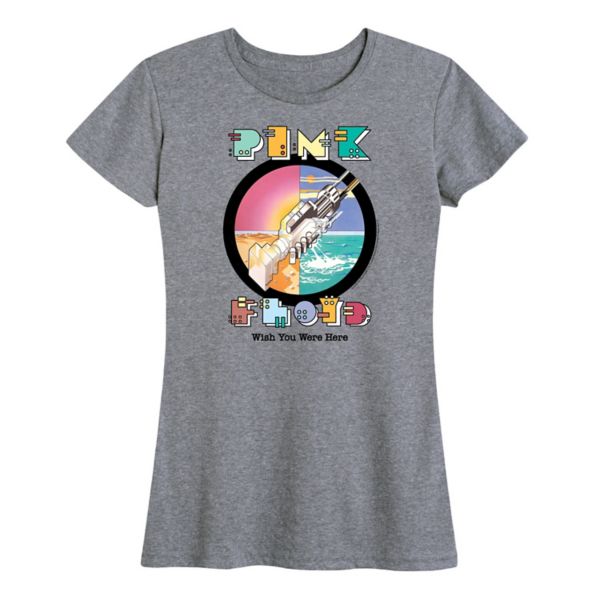 

Женская футболка с принтом Pink Floyd "Рукопожатие робота" Licensed Character, серый