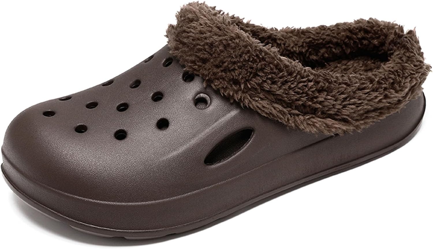 

Мужские утепленные сабо SECHRITE с подкладкой, садовая обувь, зимние пушистые тапочки, домашние тапочки на мягкой подошве, с флисовой подкладкой, для дома и улицы, коричневый