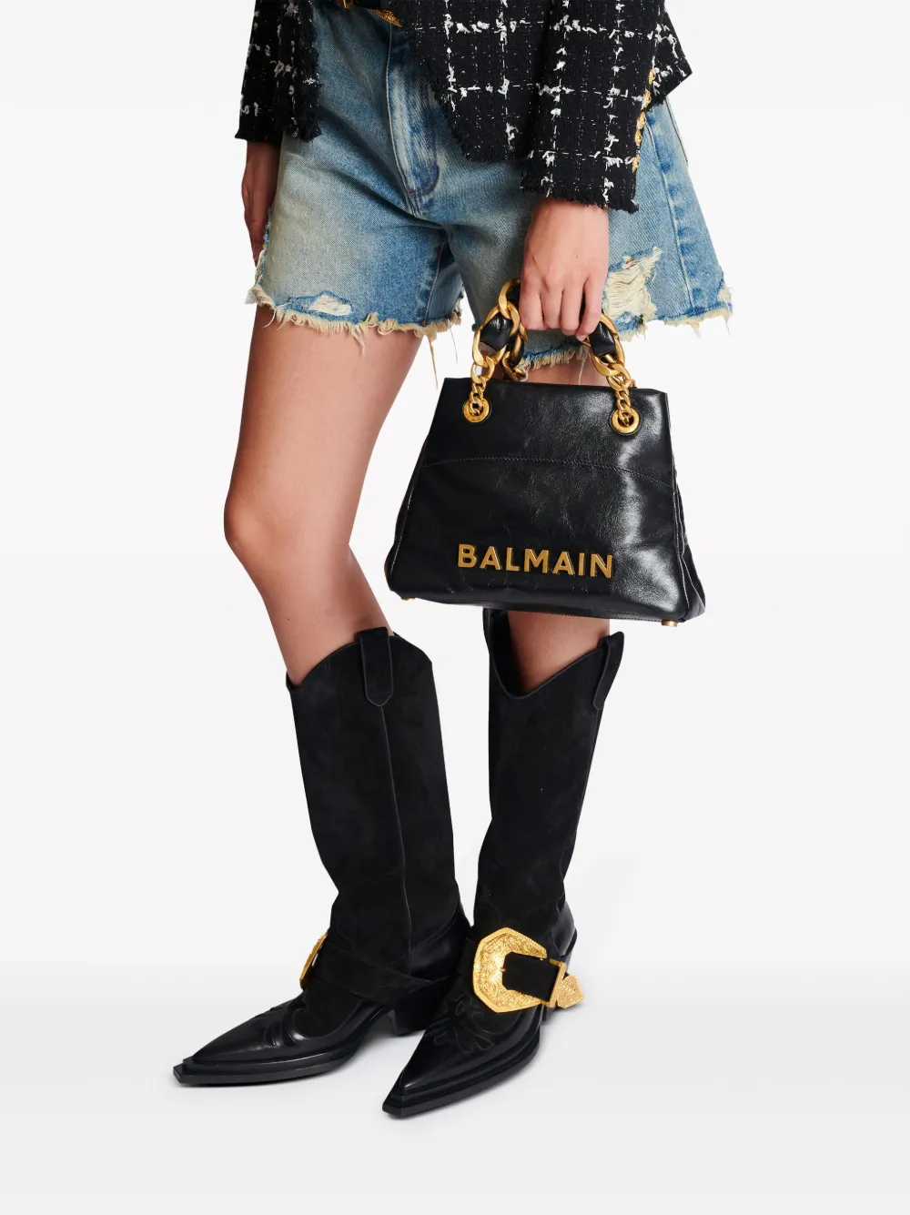 Маленькая сумка-тоут 1945 Soft BALMAIN, черный — фото 3