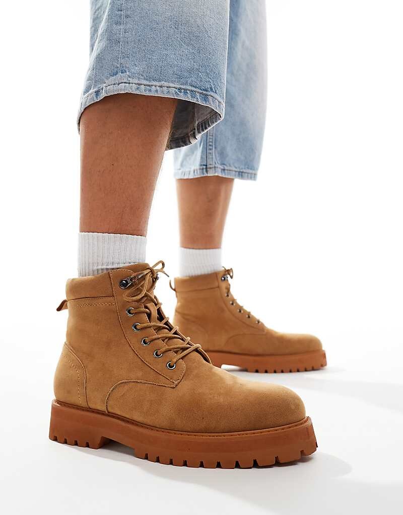

Светло-коричневые рабочие ботинки на шнуровке ASOS DESIGN