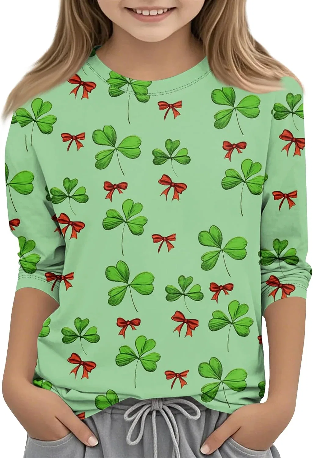 Футболка с принтом St. Patrick's Day, Casual, Generic, 2-green