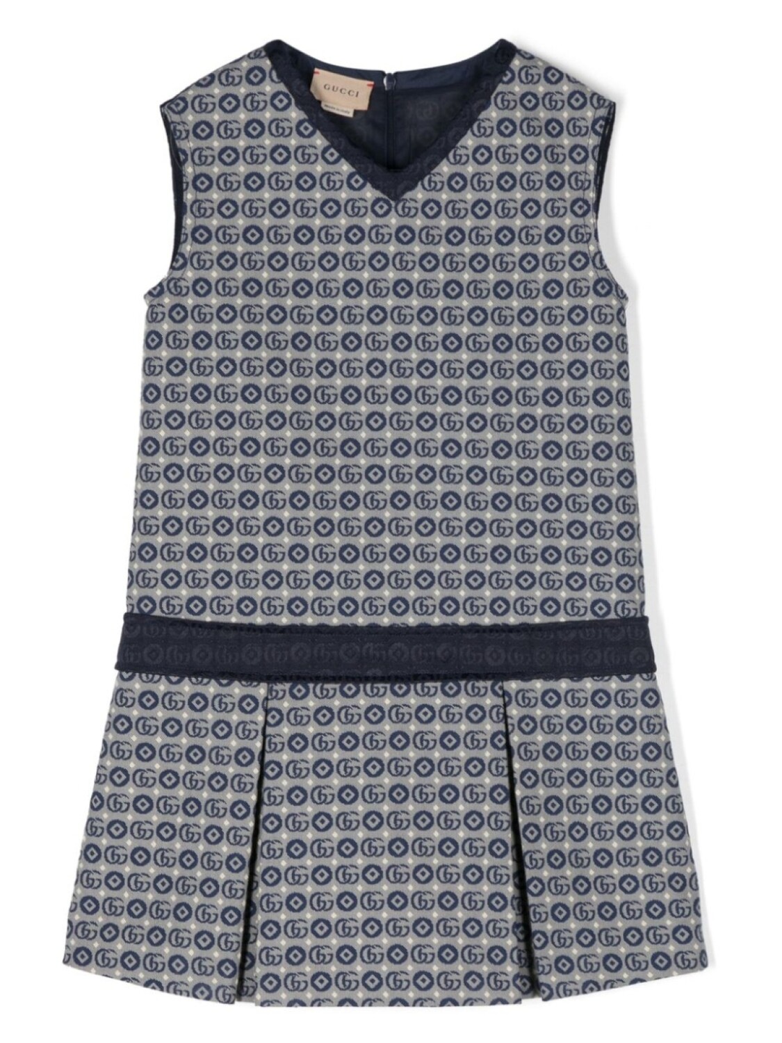 

Gucci Kids жаккардовое платье с логотипом Double G, синий