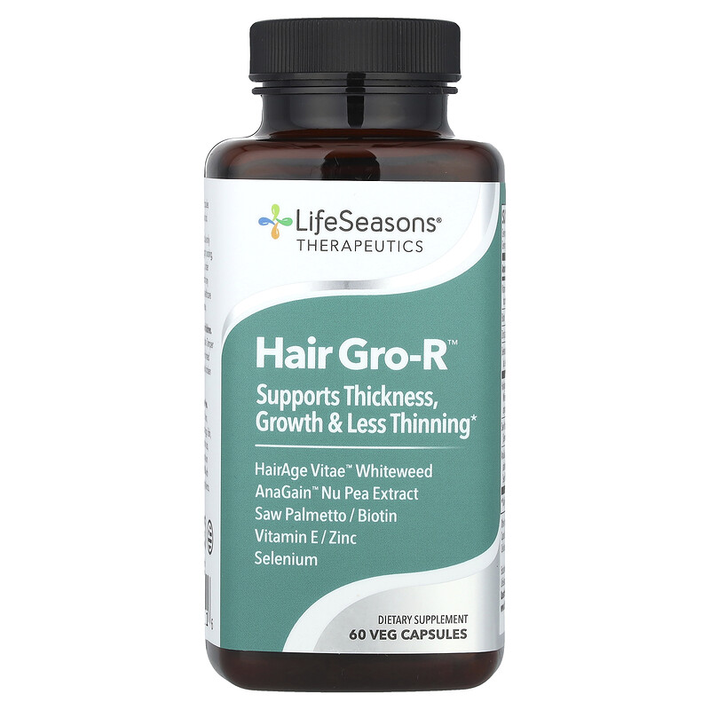 

LifeSeasons, Therapeutics, Hair Gro-R , 60 растительных капсул