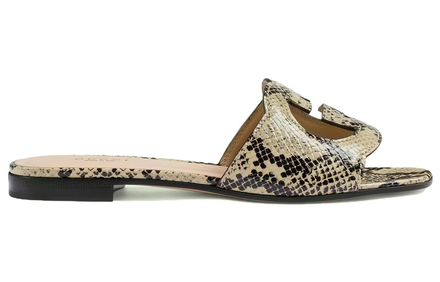 Сандалии (WMNS) Gucci Cut-out Slide Sandals 'Interlocking G - Neutral', разноцветный — фото 2