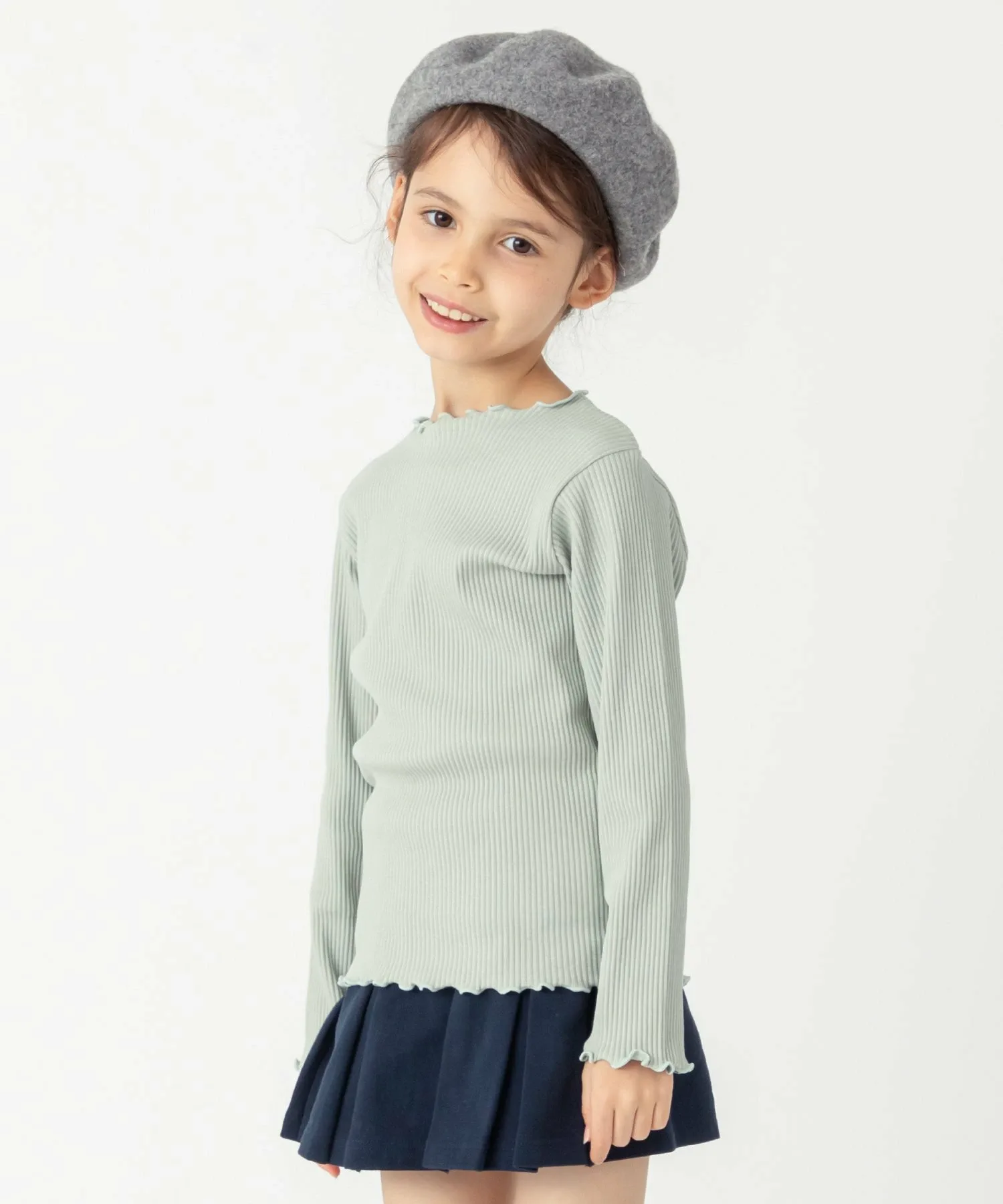 Ребристый топ с круглым вырезом Ever Closet, mint